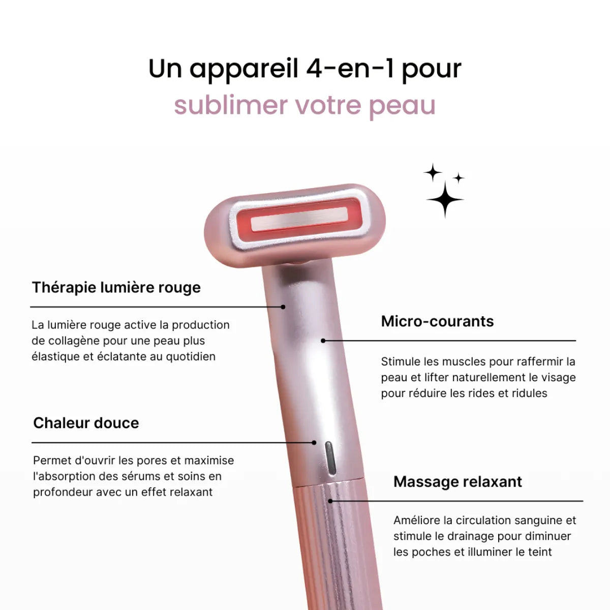 Faceglow© Appareil soin de la peau anti-âge et cernes lumière rouge