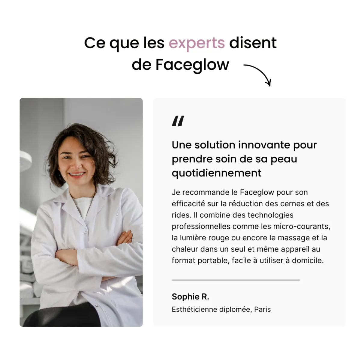 Faceglow© Appareil soin de la peau anti-âge et cernes lumière rouge